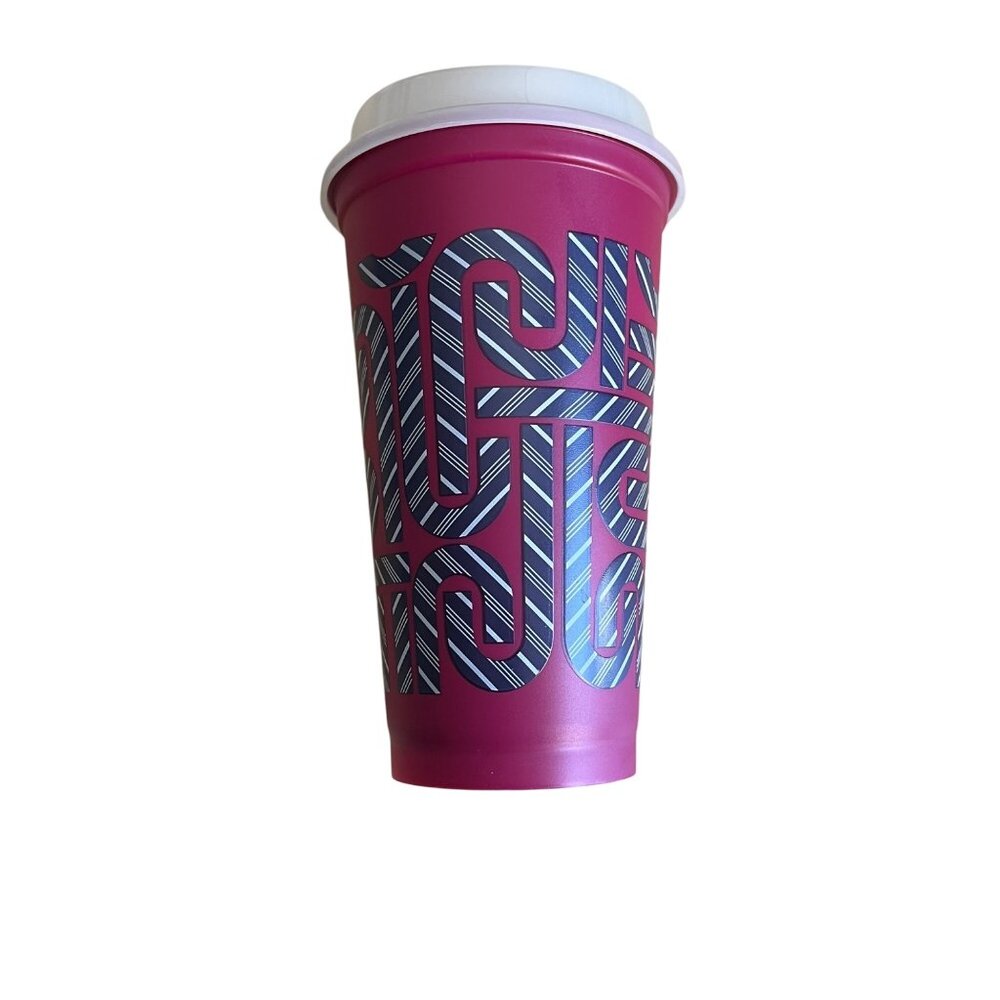 Starbucks 2013 Reusable Color Changing Candy Cane Holiday Coffee Hot Cup 16 Oz